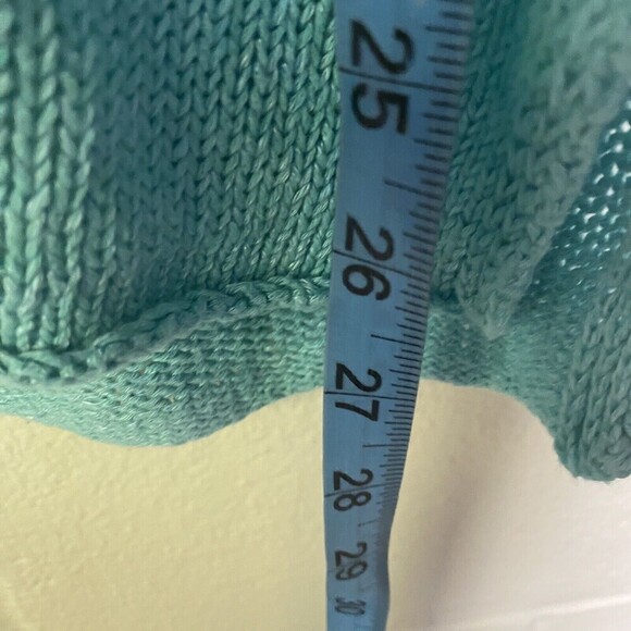 J Jill Linen Blend Open Knit Blue Pullover Sweater Womens Large Fisherman - Picture 9 of 9